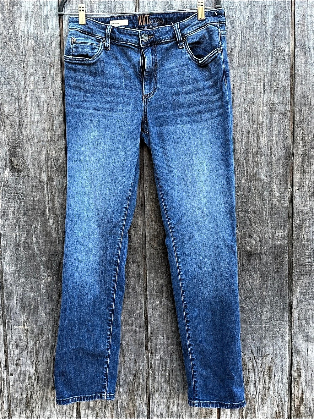 Kut from the Kloth Woman’s Katy Mid Rise Ankle Boyfriend Jeans Sz 10 Thunbergia